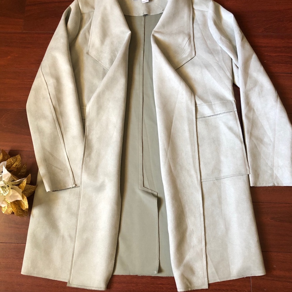 HYFVE Faux Suede Coat, Front Pockets, Oversized, Open Front, Sz. M/NWOT - Picture 4 of 16